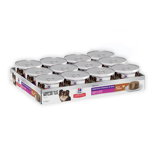Hill's Science Diet Adult Small & Mini Sensitive Stomach & Skin with Turkey Canned Dog Food 12 x 200g