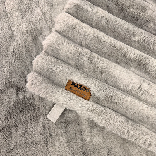 Kazoo Ribbed Pet Blanket Warm Grey