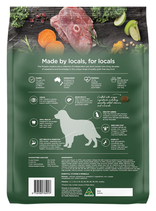 Phoenix Lamb & Sweet Potato Premium Grain Free Adult Dog Food