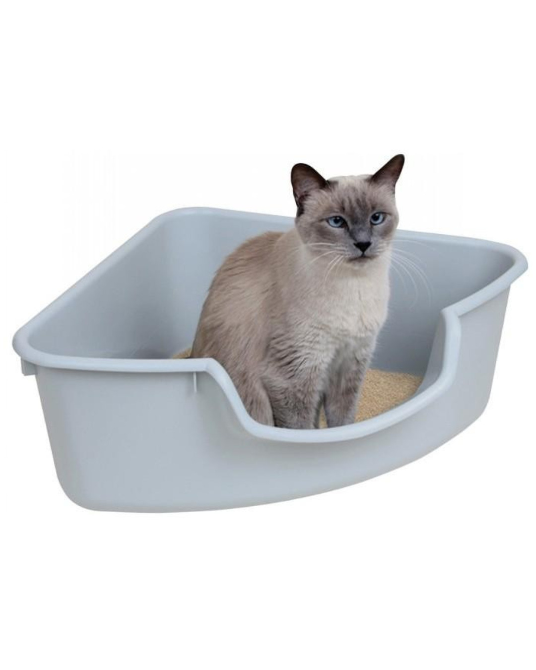 SmartCat CORNER LITTER BOX Grey - cm(46 x 46 x 20)