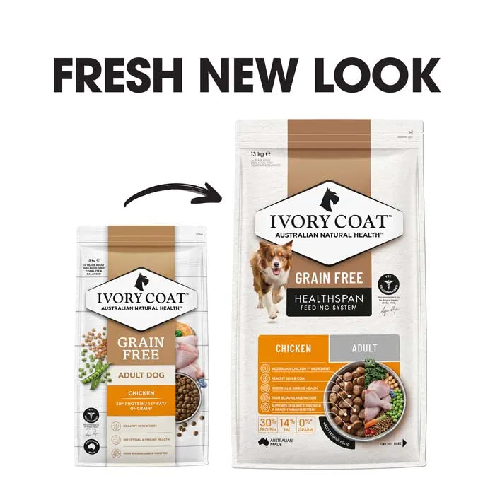 Ivory Coat Grain Free Adult All Breeds Dry Dog Food Chicken