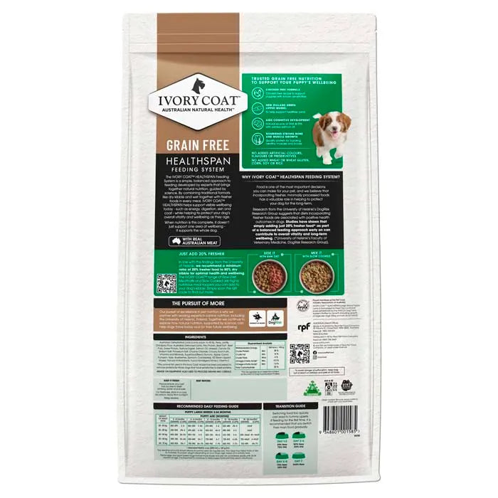Ivory Coat Grain Free Puppy Large Breed Dry Dog Food Lamb