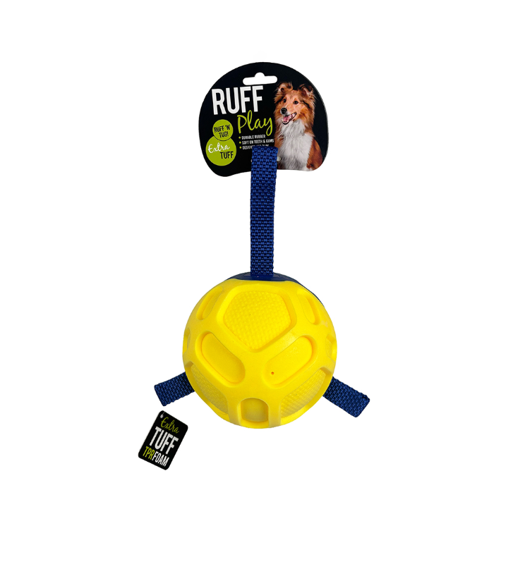 Ruff Play Squeaky Tug Ball Dog Toy