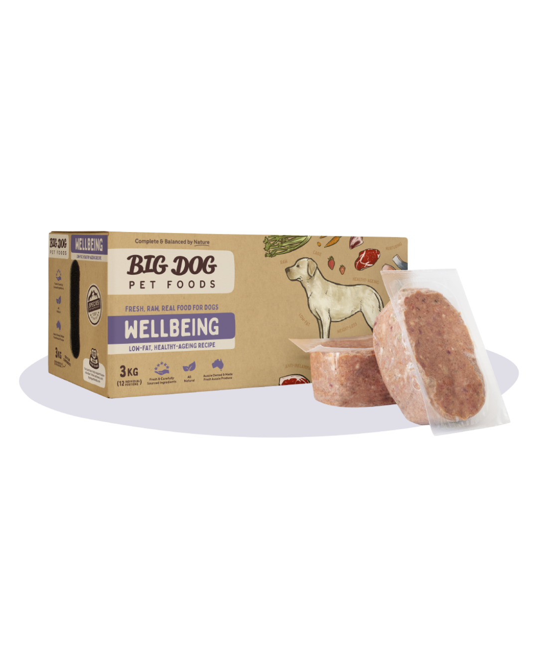 Big Dog Wellbeing Raw Dog Food (12x250g/3kg)