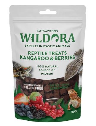 Wildora Reptile Treats Kangaroo & Berries 30g