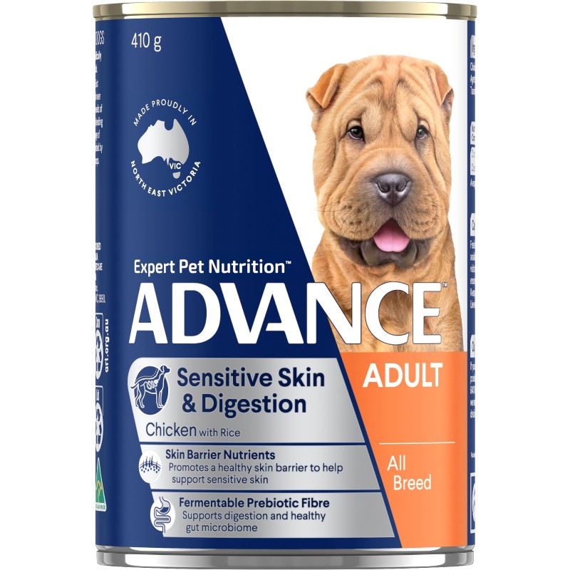 ADVANCE Sensitive Skin & Digestion Wet Dog Food Chicken with Rice 