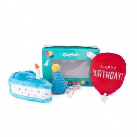 ZippyPaws Birthday Box 3 Pack Blue
