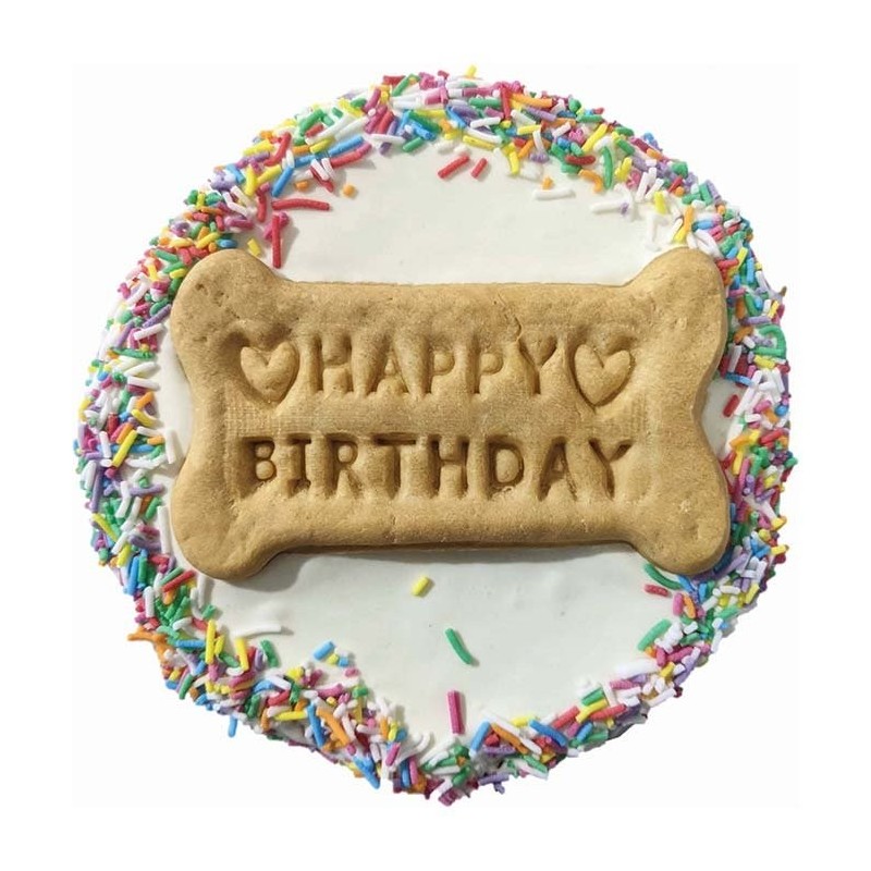 Huds and Toke Happy Birthday Yoghurt Frosted Doggy Cake 12cm