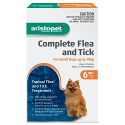 Aristopet Complete Flea & Tick Spot On Treatment for Small Dogs Up To 10kg (3pk)