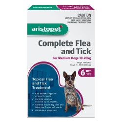 Aristopet Complete Flea & Tick Spot On Treatment for Dogs 10-20kg (3pk)