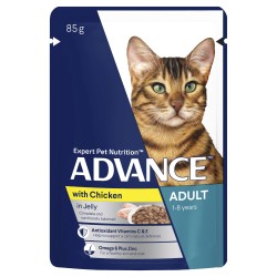 Advance Adult Wet Cat Food Chicken In Jelly 12x85g