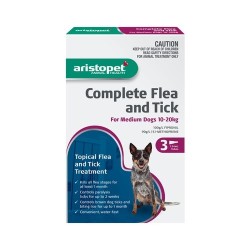 Aristopet Complete Flea & Tick Spot On Treatment for Dogs 10-20kg (3pk)