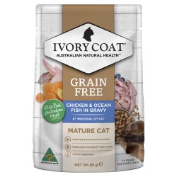 Ivory Coat Grain Free Mature Wet Cat Food Chicken & Ocean Fish in Gravy