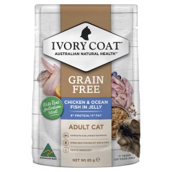 Ivory Coat Grain Free Adult Wet Cat Food Chicken & Ocean Fish in Jelly