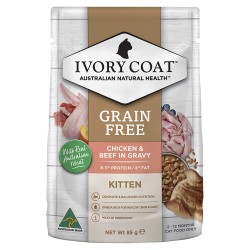 Ivory Coat Grain Free Kitten Wet Food Chicken & Beef in Gravy