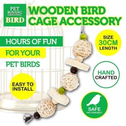 Pet Basic Original Wooden Hanging Decoration Bird Cage Accessory (30cm)