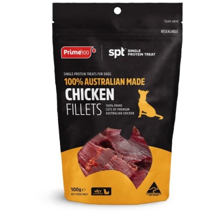 Prime100 spt Chicken Fillets Dog Treats 100g