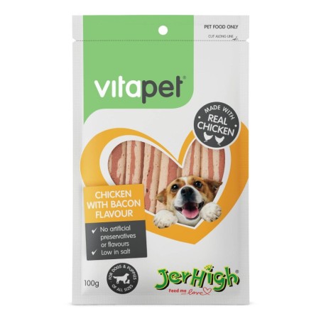 Vitapet Jerhigh Chicken With Bacon Flavour 100g