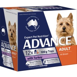 ADVANCE Wet Adult Dog Food Turkey 100gx12