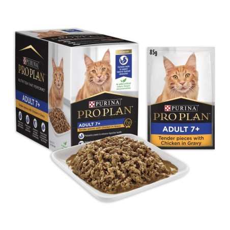 Pro Plan Adult 7 Plus Chicken Gravy Wet Cat Food Pouches