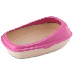 Beco Bamboo Cat Litter Tray Pink