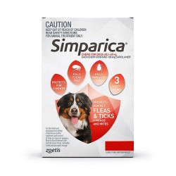 Simparica Extra Large Dog 40.1-60kg Red 