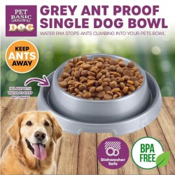 Pet Basic Original Anti-Ant Dog Bowl Grey