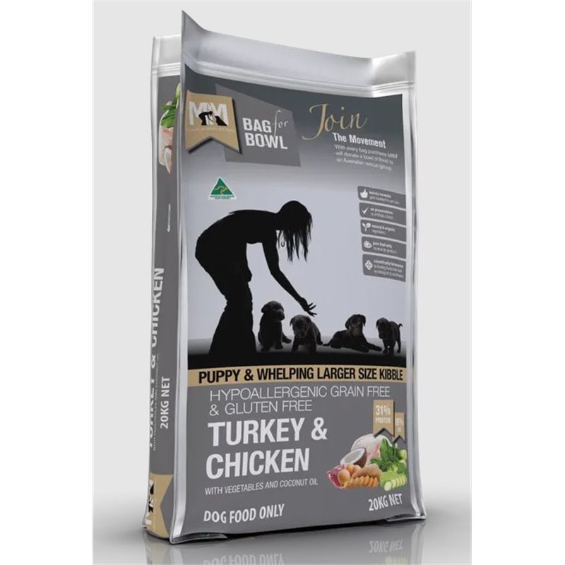 Meals for Mutts Puppy Large Turkey & Chicken Gluten & Grain Free Recipe Dry Dog Food