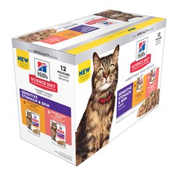 Hill's Science Diet Adult Sensitive Skin & Stomach Variety Pack Cat Food Pouches