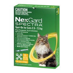 NexGard SPECTRA for Cats 2.5-7.5kg Yellow
