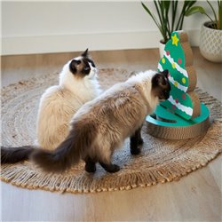 Kazoo Cat Christmas Tree Cardboard Scratcher & Ball Game