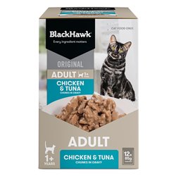 Black Hawk Original Adult Chicken & Tuna in Gravy Cat Food