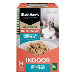 Black Hawk Healthy Benefits Adult Indoor Chicken & Whitefish in Gravy Cat Food