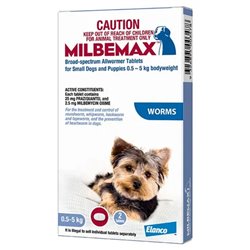 Milbemax Dog  All Wormer 0.5-5KG 2Tabs