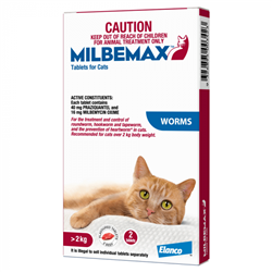 Milbemax Cat All Wormer 2KG-8KG 2Tabs