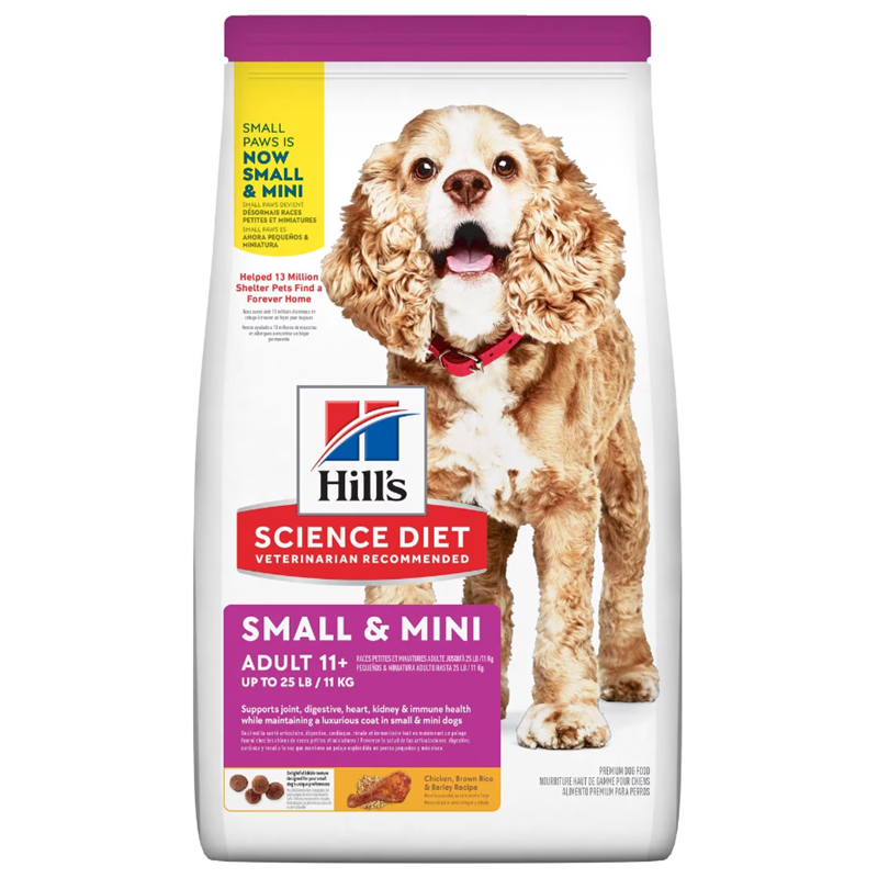 Hill's Science Diet Adult 11+ Small & Mini Chicken, Brown Rice & Barley Recipe Dry Dog Food