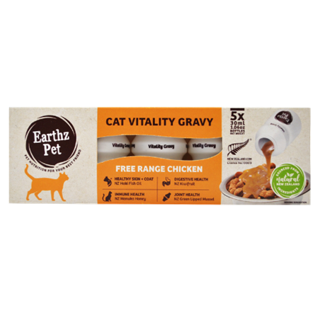 Earthz Pet Cat Vitality Gravy Free Range Chicken 5 x 30mL