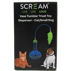 Scream Vase Tumbler Treat Toy Dispenser Loud Green & Blue 28cm