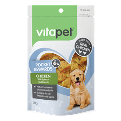 Vitapet Pocket Reward Puppy Treats - Chicken With Spinach & Carrot