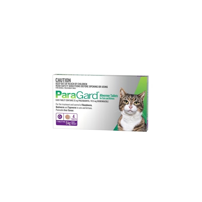 Paragard Allwormer Cats 0-5 kgs 4 Tabs 