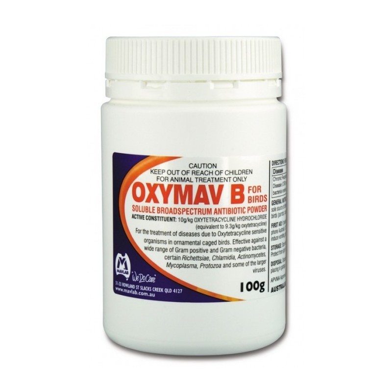 Mavlab Oxymav B Soluble Broad Spectrum Antibiotic For Birds 100g