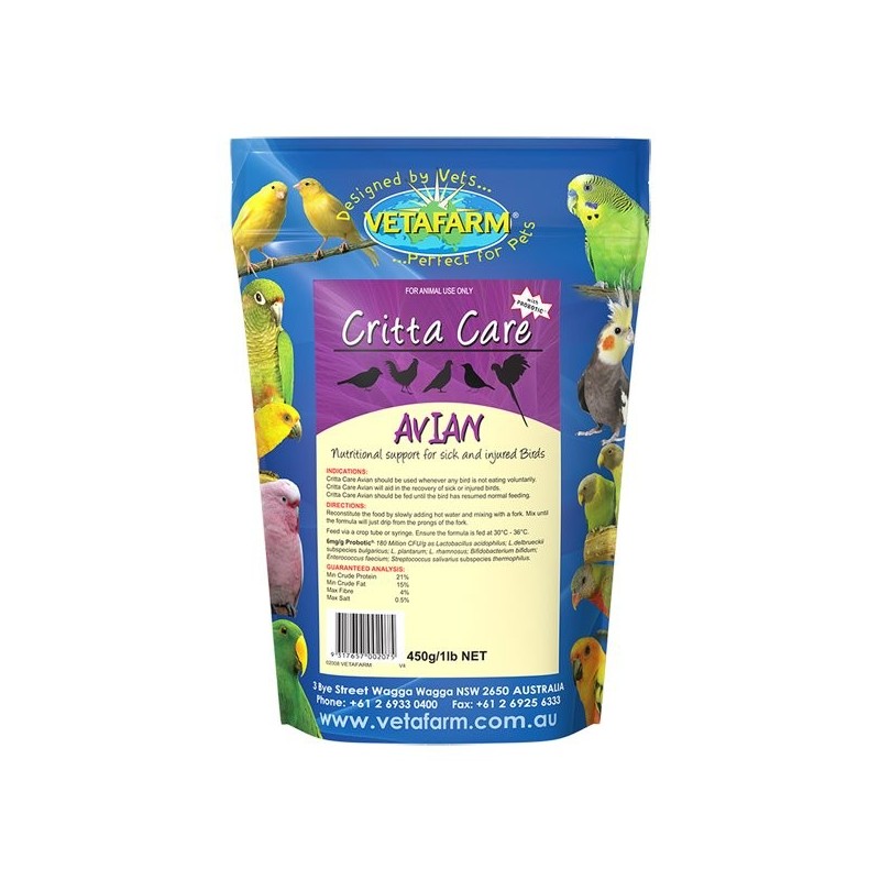 Vetafarm Avian Crittacare Bird Food Supplement Formula 450g