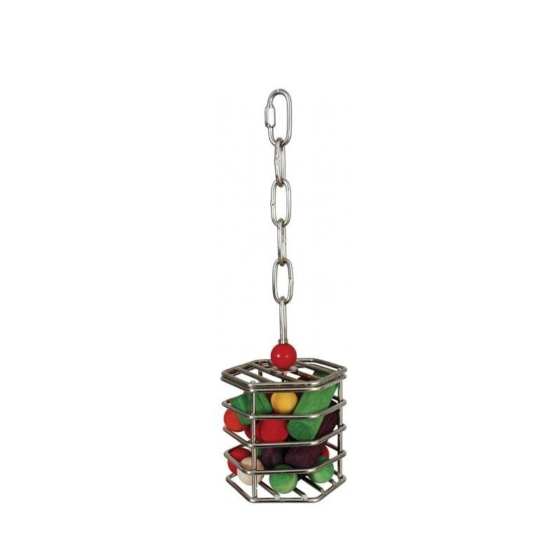 Stainless Steel Baffle Cage Small 10x10cm Bird Toy
