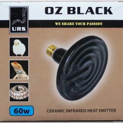 URS OZ Black Ceramic Heat Globe 60W