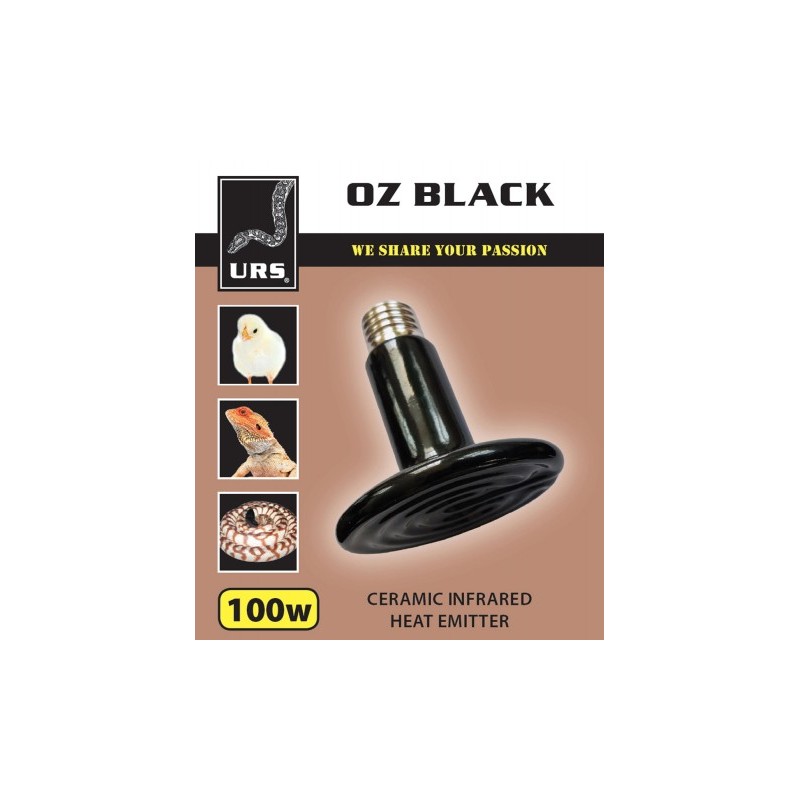 URS OZ Black Ceramic Heat Globe 100W