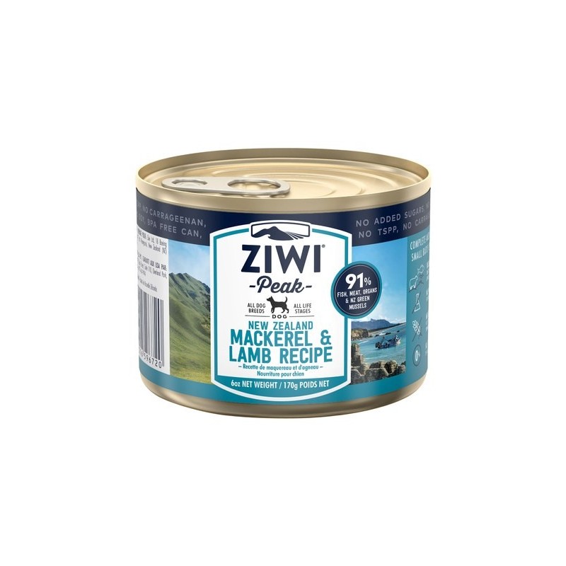 ZiwiPeak Mackerel & Lamb Dog Food Cans 170g
