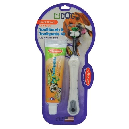 Ezdog Triple Pet Tooth Brush & Paste for Small Breed