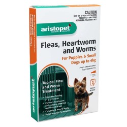 Aristopet Spot-On Flea, Heartworm & Worm Treatment for Puppies & Small Dogs up to 4kg