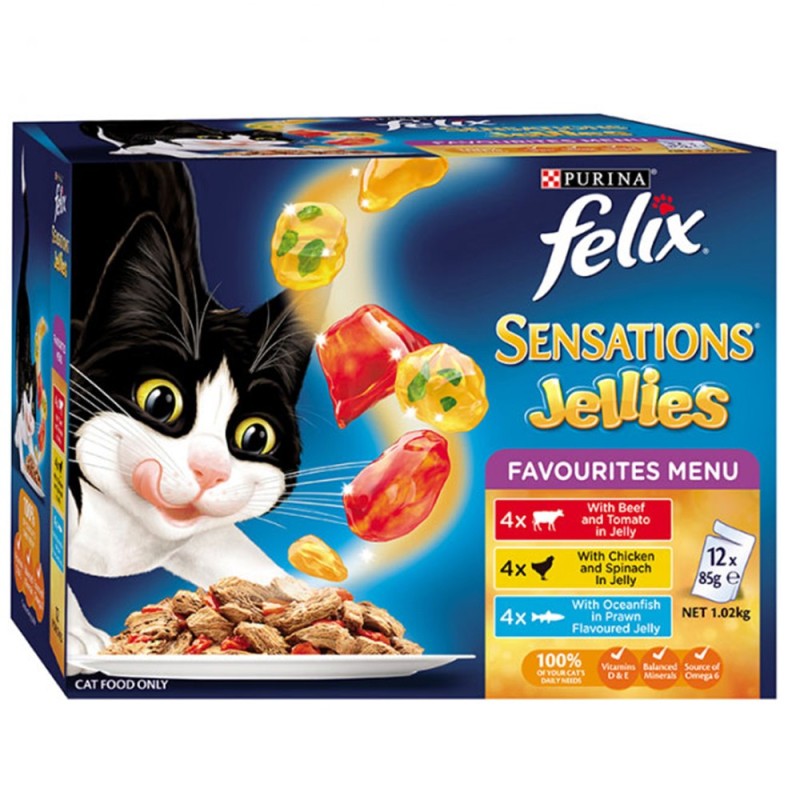 Felix Sensations Jellies Favourites Menu 12 x 85g