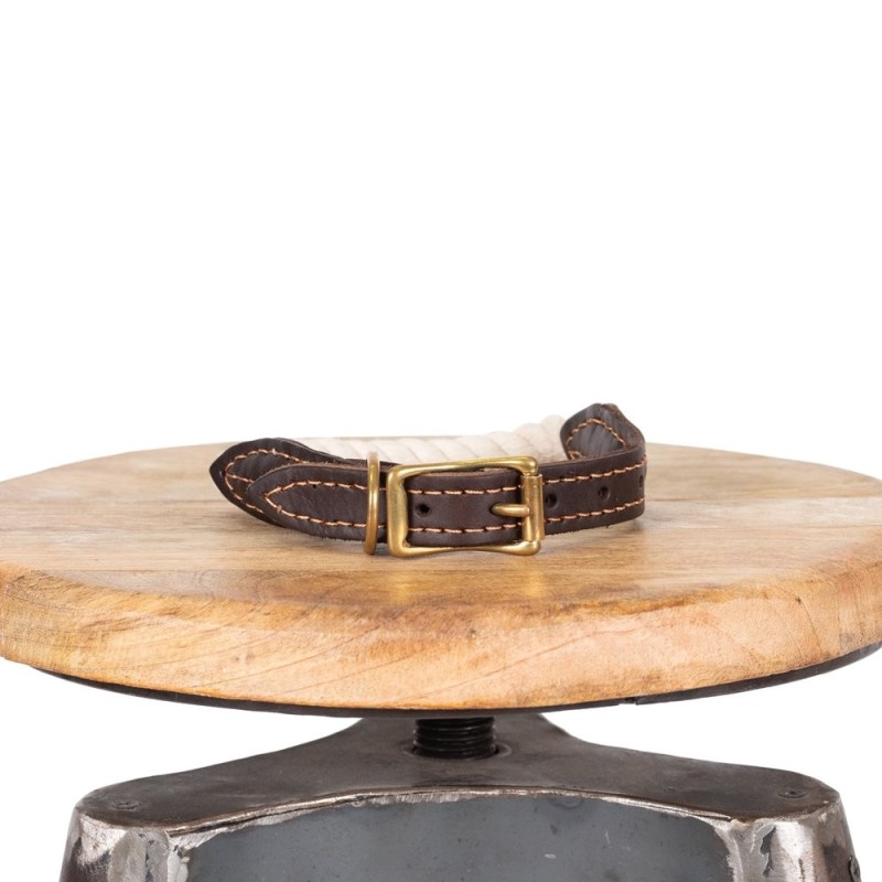 Mog & Bone Leather Brass Rope Collar Natural